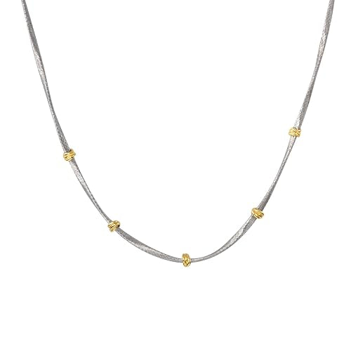 Handmade in Italy Necklace S925 Silver Twist Choker-Necklaces Minimalist Coil Craft Jewelry Mother's Day Christmas Gift for Women - color: 04