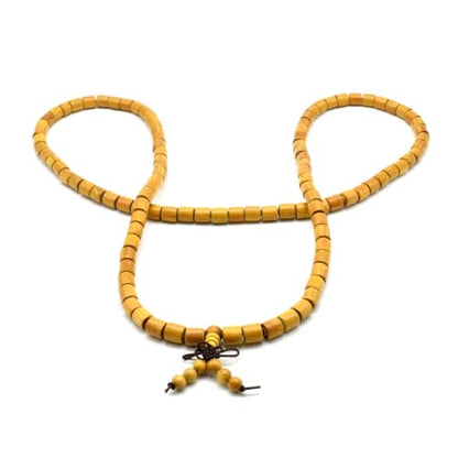 Zen Dear Natural Golden Sandalwood Mexican Bocote Mala Prayer Bead Bracelet Link Wrist Necklace Mala Beads - style: 8mm 108 beads Barrel