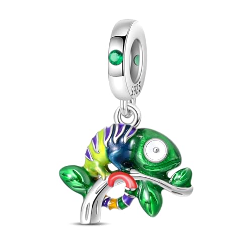 Pandach Animal Charm Bead fits Charms Bracelets for Woman-925 Sterling Silver Dangle Pendant Bead,Jewelry Beads Gifts for Women Bracelet&Necklace - style: Chameleon Charm