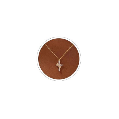 Carffordo 925 Sterling Silver Cross Necklace, Dainty Necklace for Women | Simple Small Cross Pendant Necklace, Sterling Silver/16K Gold Plated Non-Tarnish Faith Jewelry, Christian Religious Gifts - style: Gold Crown Cross