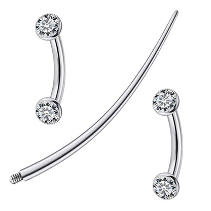 F136 Titanium 16g 6/8/10mm Eyebrow/Rook/Snug/Vertical-Labret/VCH/Snake-Eyes/Anti-Tragus/Christina/Daith/Belly-Button/Bridge/Hood/Surface Curved Barbell Piercing Jewelry for Women Men - color: White, size: 6 mm (1/4 in)