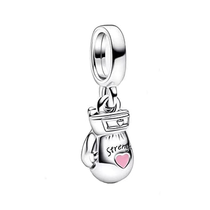 Jewelry Love Heart Charms for Women Bracelets and Necklaces | 925 Sterling Silver,Mother's Day Birthday Christmas - color: Boxing Glove Dangle Charm