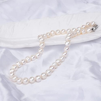 Freshwater Cultured AAAAA Quality Genuine Real Pearl Strand Necklace for Women Fine Jewelry Gifts for Her - size: 40.6 cm, 6.5 - 7.5 mm, style: AAA-Round