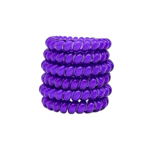 Lindo Large Swirlydo Coil Hair Ties (Lavender Purple, 6 Pack) | Premium Waterproof Coil Hair Ties, No Pony Line, No Headaches, No Slip, Strong Gentle Accessory for Women, Multi-colored - color: Lavender Purple (6Pcs)