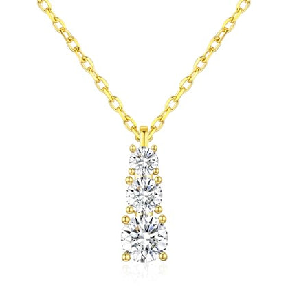 SBLING Platinum-Plated or 18K Gold Plated Cubic Zirconia Pendant Necklace for Women - color: 18K Gold Plated