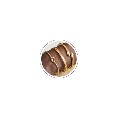 14K Gold Plated Stackable Bangle Bracelets for Women | Dainty Cuff Bracelets, Stackable for Women, Waterproof Bracelet Stack, Gold Jewelry Gifts Trendy Adjustable Accessories - color: 3-layer-D-Gold