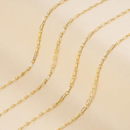 Jabogrii 32.8 Feet Gold Plated Brass Paperclip Oval Link Jewelry Chain Roll | Handmade Permanent Necklace Bracelet DIY Craft Chain Bulk for Jewelry Making - color: Paperclip Gold