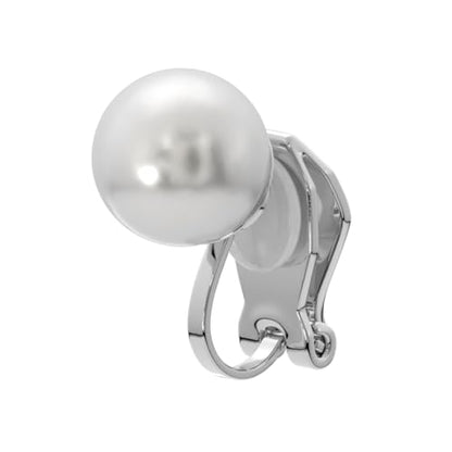 Aloha Earrings Simulated Freshwater Pearl Clip On Stud Earrings - style: Silver Tone