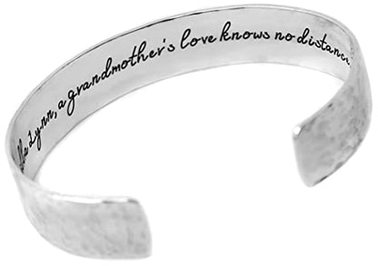 Sterling Silver Engraved Bracelet for Women - Customize for Mom Grandma Wife with Personalized Hidden Inspirational Quote Message from Son Daughter Husband .925 Silver