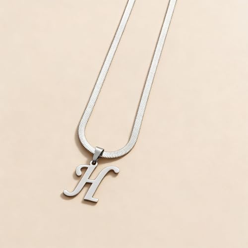 Stainless Steel Initial Letter Connector Charms Alphabet Pendant Diy Craft for Jewelry Making Necklaces Bracelets Keychain - color: Stainless Steel H