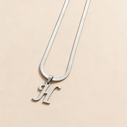 Stainless Steel Initial Letter Connector Charms Alphabet Pendant Diy Craft for Jewelry Making Necklaces Bracelets Keychain - color: Stainless Steel H
