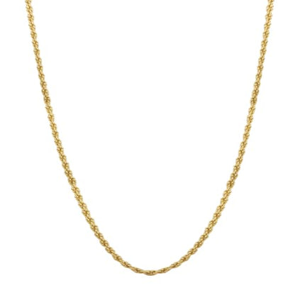 14k Solid Yellow Gold Rope Chain Necklace for Women and Men 1.5/2/2.5/3mm Width with Lobster Clasp Hypoallergenic Dainty Layering Chain Gift Ready 16-30 Inch - size: 18 inch, style: 3mm wide