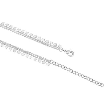 PAVOI 14K Gold Plated Anklet for Women - Trendy Link Chain Ankle Bracelet Summer Jewelry - Boho Dainty Anklets with Cubic Zirconia, Beaded, Evil Eye, Star, Station, Pearls Adjustable Gold Jewelry - style: Star