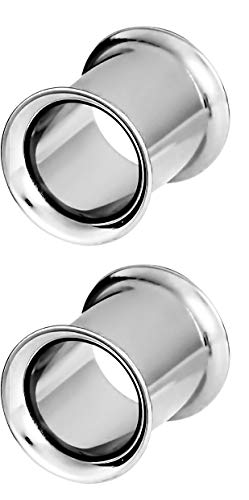 Forbidden Body Jewelry Ear Gauges, Ear Tunnels, Tunnels For Ears, Surgical Steel Mirror Finish Double Flared Tunnel Plug Earrings - style: 2pcs: 8mm (0GA)