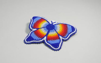 Beaded Hair Clips Native American Style Handmade Collection (Butterfly (Blue Multi)) - color: Butterfly (Blue Multi)