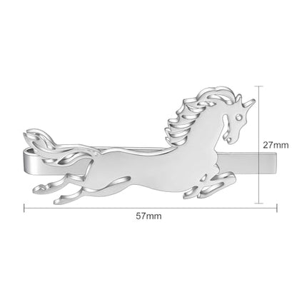 Christmas Tie Clips for Men 14k Gold Plated Silver Tie Pins with Cute Animal Deer/Lion/Dog/Cat Tie Bars Necktie Suit Tie Accessories Jewelry - style: Silver Horse Tie Clip