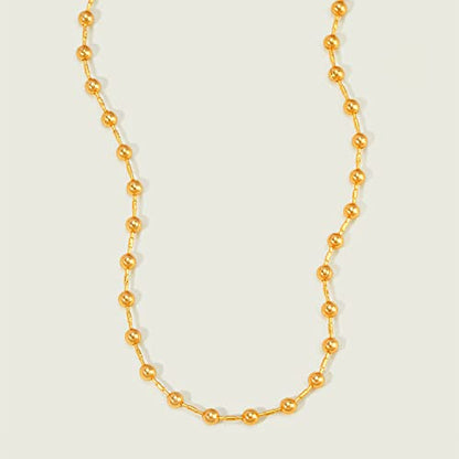MEVECCO Anklet for Women Gold Chain 14K Gold Plated Dainty Boho Beach Summer Simple Foot Jewelry Ankle Bracelet - style: Ball Small