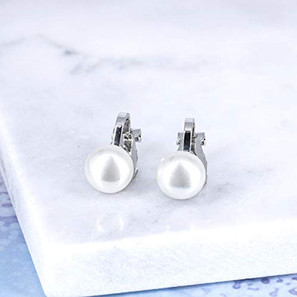 YOQUCOL Simulated Freshwater Pearl Clip On Earrings Not Pierced Elegant Stud Jewelry For Women - color: 8MM-White