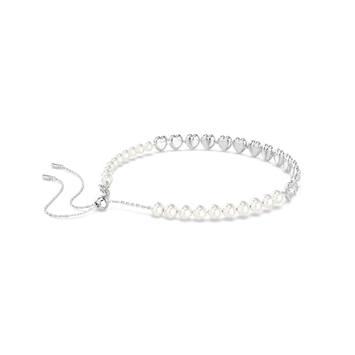 Swarovski Ariana Grande Collection, Clear Crystal & Pearls, Rhodium Finish, Necklaces, Earrings and Bracelets - color: Heart Crystal Choker