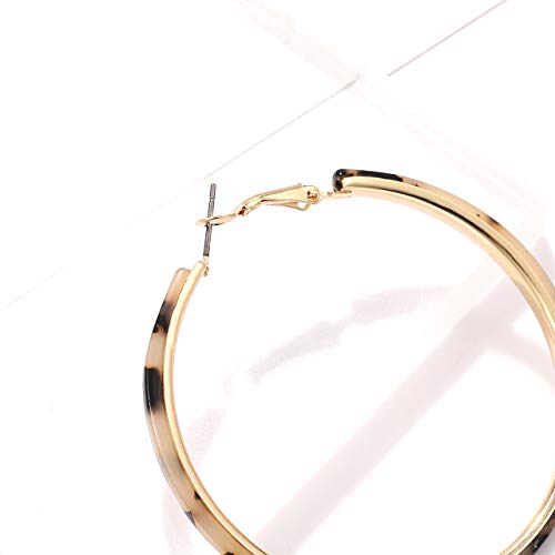 Acrylic Earrings Lightweight Hoop Earrings Statement Resin Drop Dangle Stud Earrings Fashion Jewelry For Women - color: Leopard