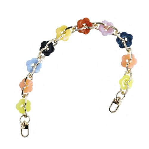 Acrylic Resin Chain for Purse,Handbag Decoration Chain Strap,Bag Accessories Chain Charms - color: Floral/Colour Orange Yellow
