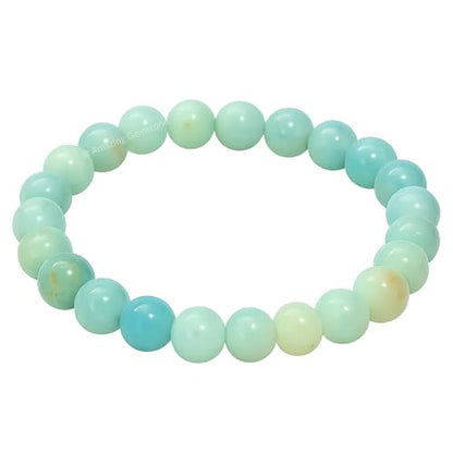 Amazing Gemstone Amazonite Crystal Bracelet for Women Men's Gifts - Protection Healing Crystal Bracelet - 8mm Gemstone Beaded Stretchable Bracelet Pulseras Para Hombres Mujer Stocking Stuffers Mothers Day Gift - color: Amazonite