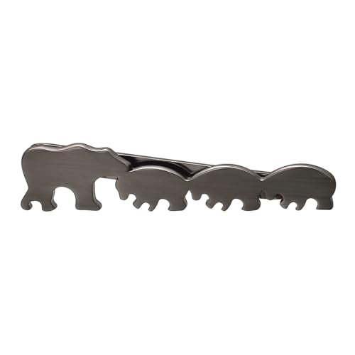 Christmas Tie Clips for Men 14k Gold Plated Silver Tie Pins with Cute Animal Deer/Lion/Dog/Cat Tie Bars Necktie Suit Tie Accessories Jewelry - style: Black Bear Tie Clips