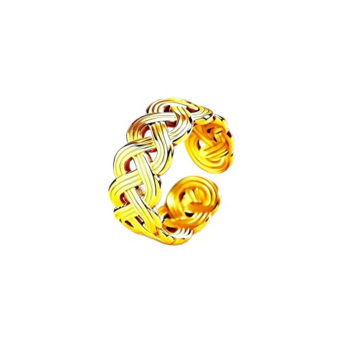 18K Gold Plated Adjustable Rings for Women, 316L Stainless Steel Open Band Gold Jewelry Collection, Hypoallergenic Size 6-9 Adjustable Stackable Rings, Tarnish Free Trendy Gift for Her - color: Celtic Knot