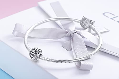Letter Charms 925 Sterling Silver Initial A-Z Bead Charms | For Bracelets Necklaces, Hypoallergenic,Cubic Zirconia Alphabet Beads, Personalized Gifts for Women - color: Z