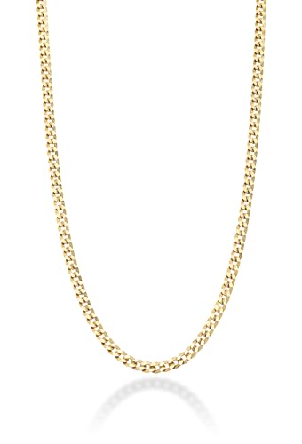 Miabella Italian 925 Sterling Silver, 18K Gold Plated 925 Sterling Silver 2.3mm Curb Cuban Link Chain Necklace Made in Italy - size: Length 16 Inches, style: yellow-gold-plated-silver