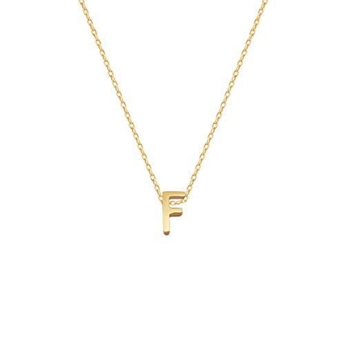 Small Initial Necklace 18K Gold Plated Stainless Steel Tiny Letter Necklace Personalized Monogram Name Necklace for Women - style: Gold F