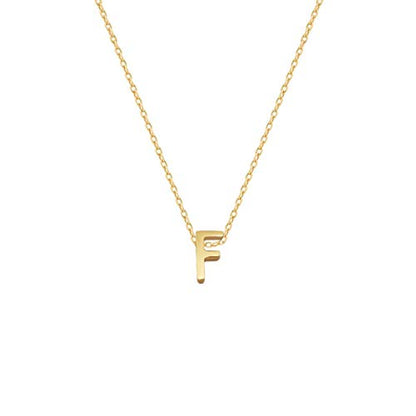 Small Initial Necklace 18K Gold Plated Stainless Steel Tiny Letter Necklace Personalized Monogram Name Necklace for Women - style: Gold F