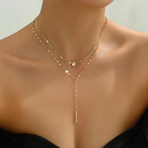 Otxas Lariat Necklace for Women Long Y Shaped Necklaces for Women Drop Necklace Y Shaped Jewelry - color: Style 2