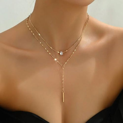 Otxas Lariat Necklace for Women Long Y Shaped Necklaces for Women Drop Necklace Y Shaped Jewelry - color: Style 2