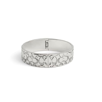 Coach Women's Signature Quilted Bangle Bracelet - color: Silver