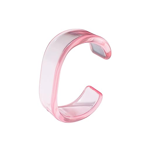 Acrylic Colorful Resin Open Bracelet Geometric Simple Transparent Wide Cuff Bangle for Women Lightweight Colorful Chunky Thick Thin Wide Face Resin Acrylic Cuff Bangle Jewelry - color: Pink