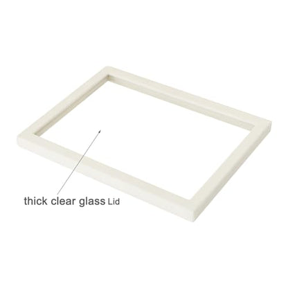 Coward 2Pcs Beige Velvet Glass Lid for the Trays Can Use if Needed - color: Beige Velvet, size: Tray Lid+Tray Lid
