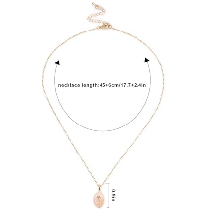 Natural Stone Necklaces Rhinestones Gemstone Necklace Adjustable Pendant Necklaces for Women - color: Pink