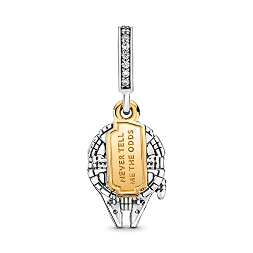 LIGHTDOG 925 Sterling Silve Charms fits Pandora Bracelets Necklace,5A Zircon Dangle Pendant Bead,Mother's Day Gift Jewelry Beads for Women - style: A-Millennium Falcon Charm