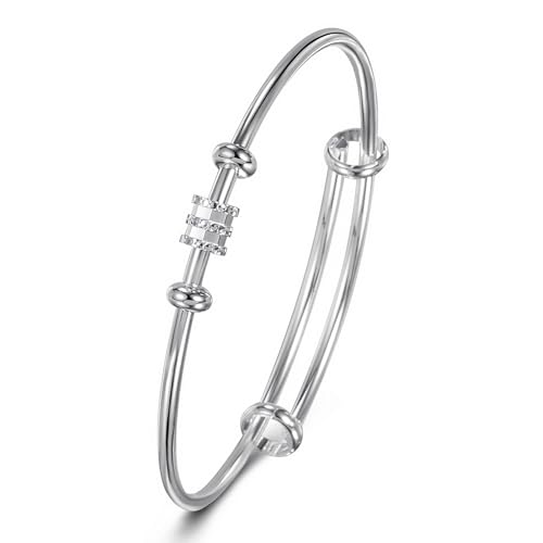 925 Sterling Silver Bracelet Plated Cuff Bangle Bracelet Fashionable Multi-layer Cross Wire Bangle Bracelet Open Adjustable Wide Cuff Bracelet for Teen Girls Fashion Jewelry - color: 11
