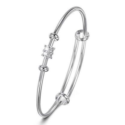 925 Sterling Silver Bracelet Plated Cuff Bangle Bracelet Fashionable Multi-layer Cross Wire Bangle Bracelet Open Adjustable Wide Cuff Bracelet for Teen Girls Fashion Jewelry - color: 11