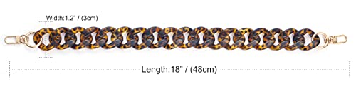 AUMEY Handbag Chain Straps Acrylic Purse Chain Strap Fashionable Replacement Purse Clutches Handles for Purse Handbags DIY Crafts, 19 inch of Each (MSL02- Leopard print) - color: Msl02- Leopard Print
