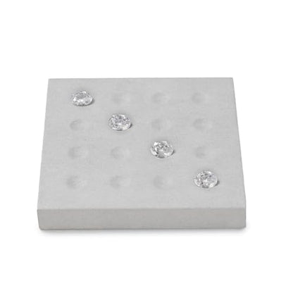 Microfiber Diamonds Gemstones Jewelry Display Organize Tray | Crystal Beads Holder for Stones Display Organizer Showcase Gray - size: 5.49" x 5.49" x 0.78"