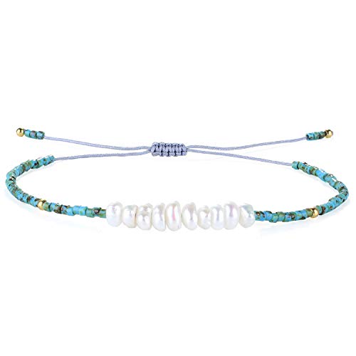 KELITCH Womens Pearl Bracelets Friendship Bracelet Handmade Miyuki Beads Charm Bracelet Holiday Gift - color: B4