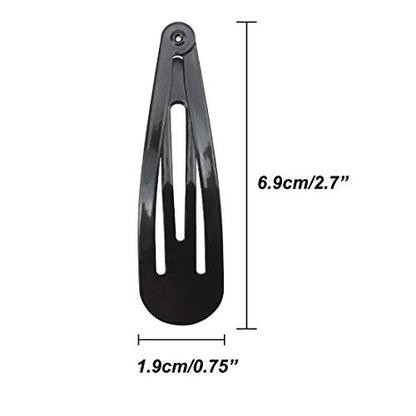 20 Pieces Black Color 2.7'' Big Size No Slip Metal Snap Hair Clips Women Barrettes Large Hair Pins - color: 20 black