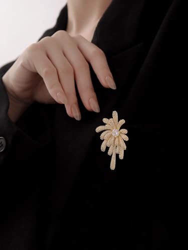 Brooches for Women, Shiny Cubic Zirconia Brooch Pins for Women Fashion Brooch Pin Broach Jewelry Gift - color: Firework