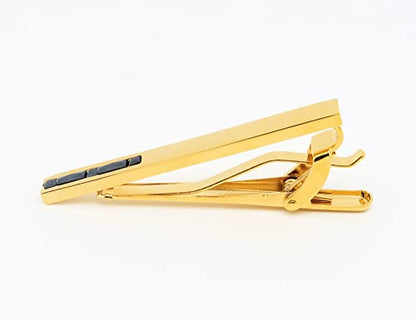 Men Crystal Tie Clip Tie Bar for Regular Necktie Silver In Gift Case | Purple/Blue/Red/Black/White Crystal Tie Pin for Men Business Anniversary Wedding Party Office Formal Daily Occasions Suit - style: Black Crystal Gold Plated Tie Clip