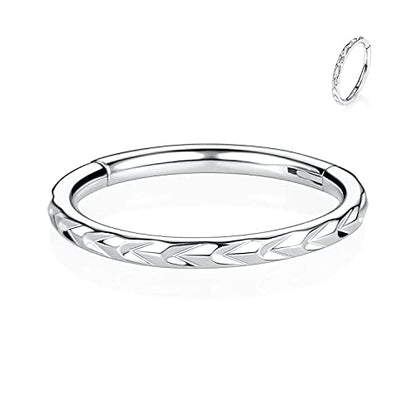 FUNLMO 16G 18G Nose Ring Hoop Septum Ring Helix Tragus Conch Rook Daith Lip Piercing Jewelry Cartilage Earring 316L Surgical Steel - color: Silver
