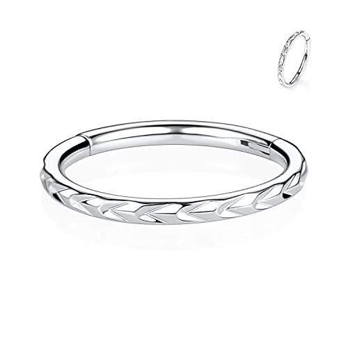 FUNLMO 16G 18G Nose Ring Hoop Septum Ring Helix Tragus Conch Rook Daith Lip Piercing Jewelry Cartilage Earring 316L Surgical Steel - color: Silver