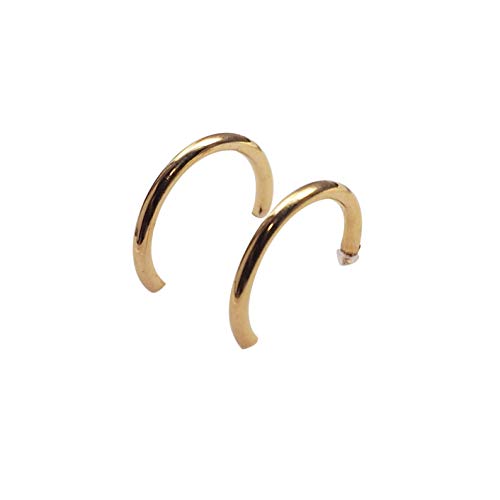 Women's Twisted Invisible Hoop Clip On Earrings Gold Silver Textured Comfortable Non Pierced Earrings - color: Hoop1 Gold